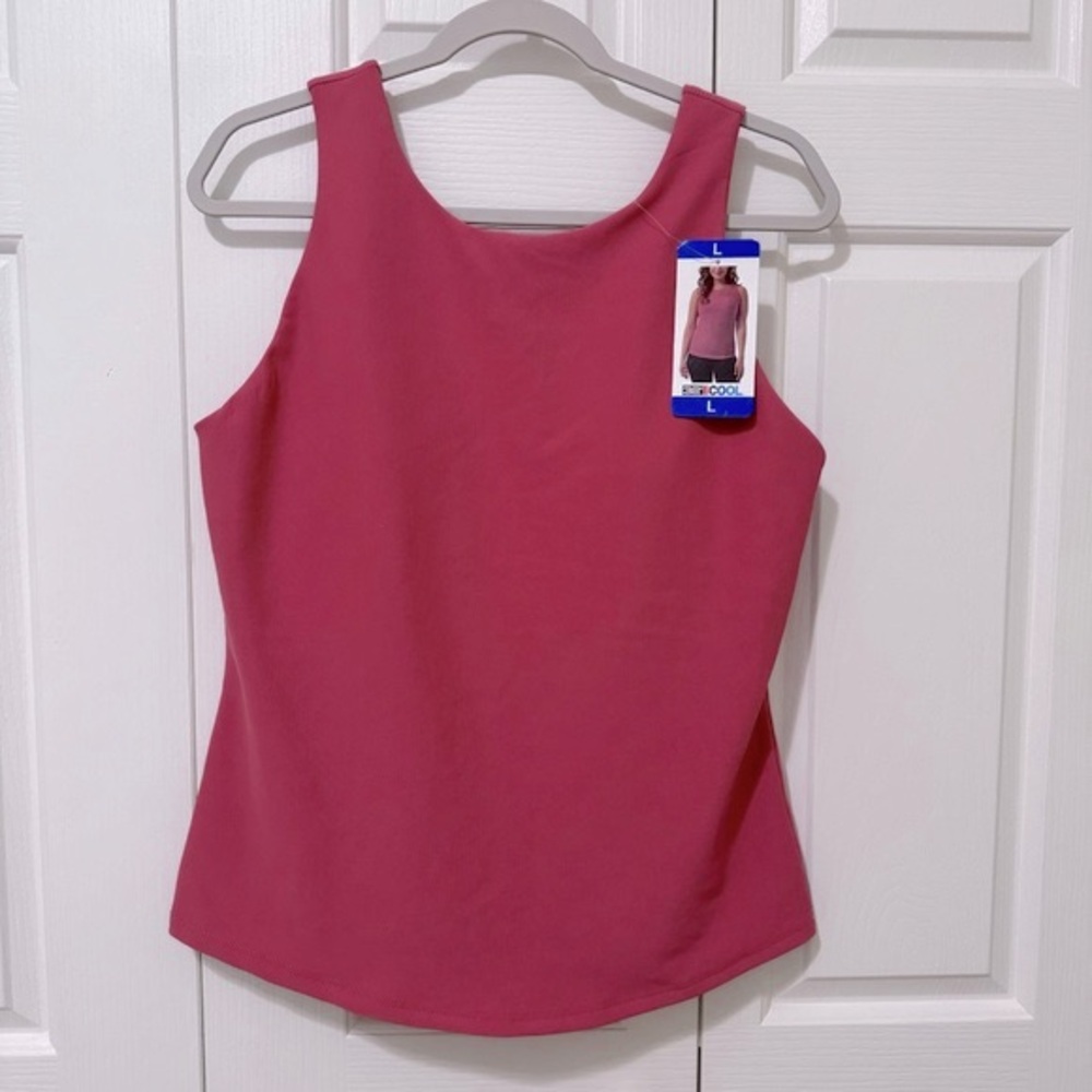32 Degrees Cool Slate Rose Ribbed Bra Tank Built-In Bra L New - Picture 2 of 10